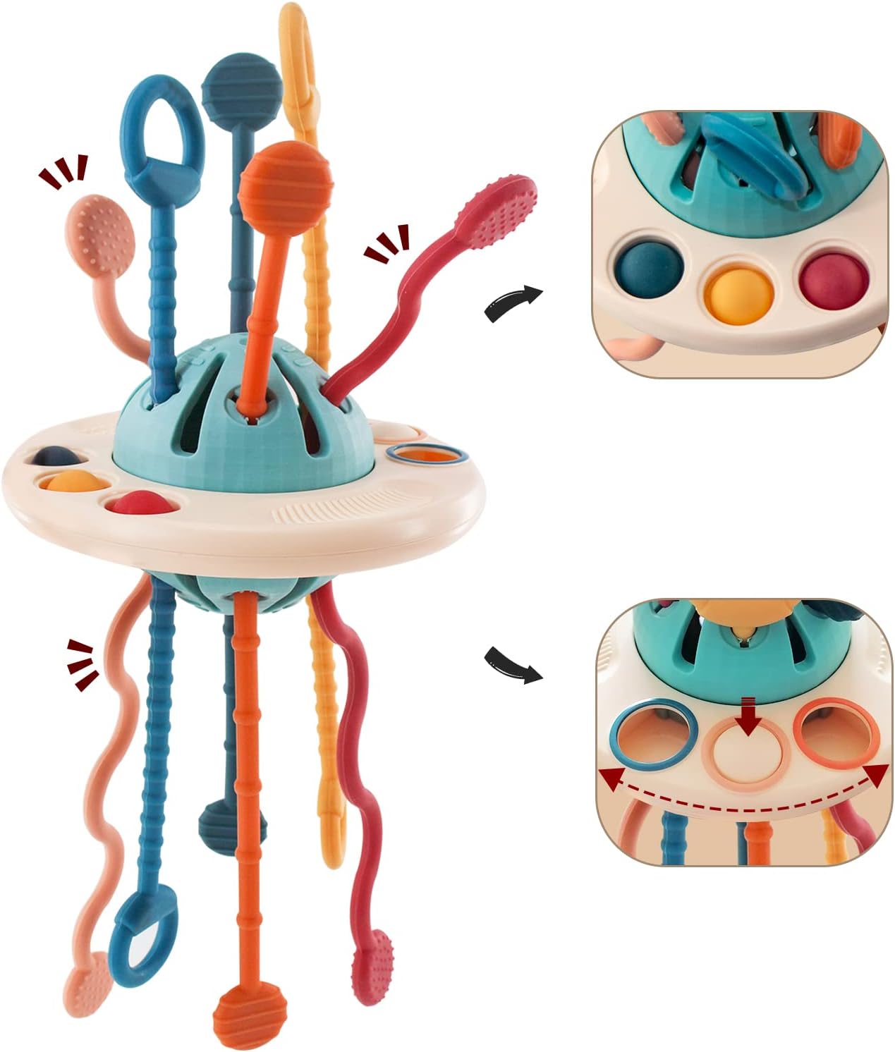 Pull string activity toy, sensory toy, fine motor skills, great for traveling