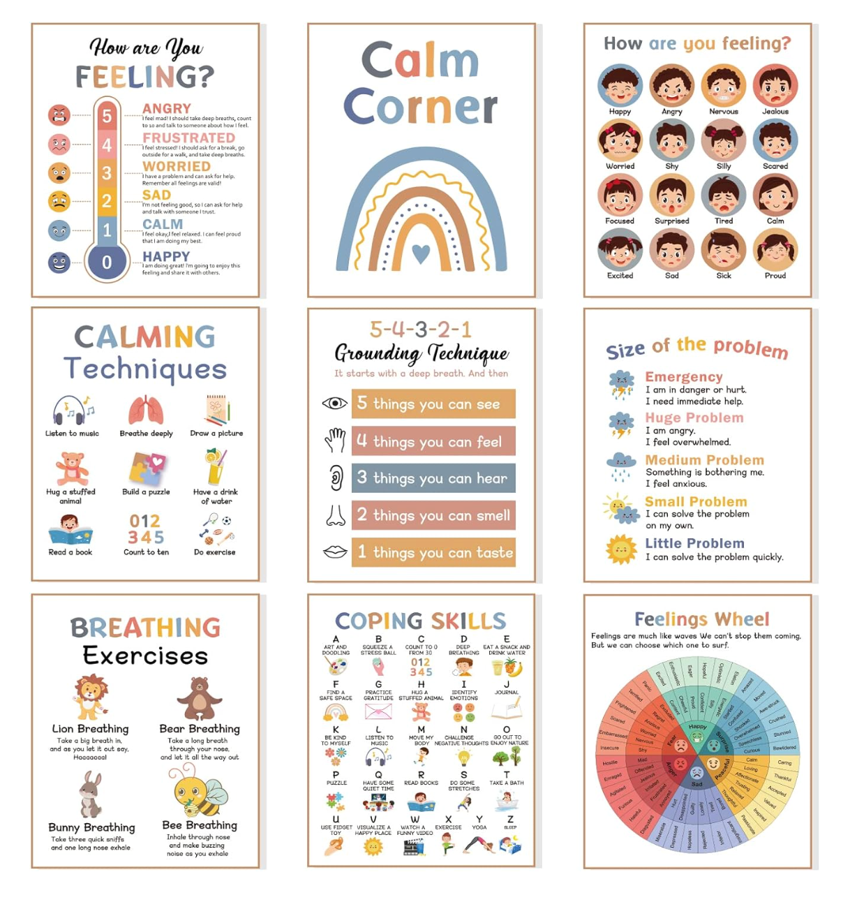 Calm Down Corner Feelings Chart for Kids