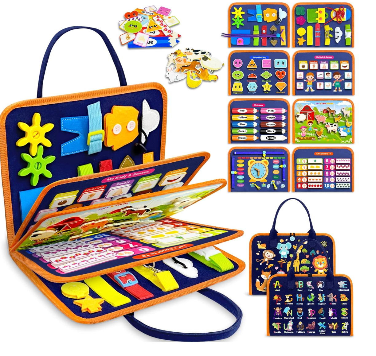 Sensory Board Educational Toys Busy Book for Toddlers 1-3