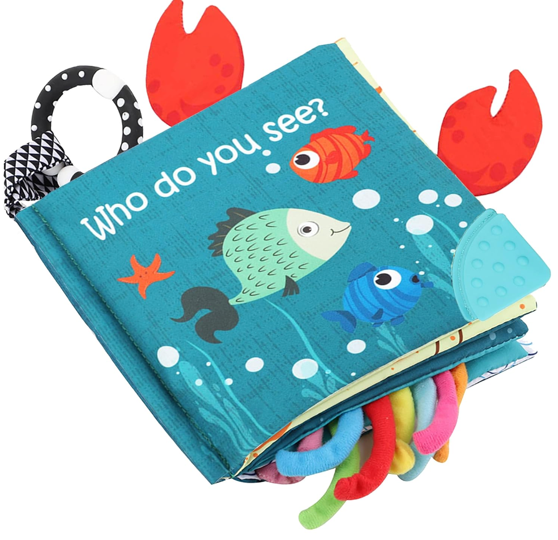 Baby Touch & Feel Books, Teething Toys, Ocean Animal Crinkle Books