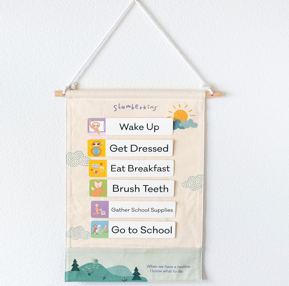 Visual Schedule for Kids | Reversible Visual Tool to Teach Day Time and Night Time Routines at Home & School