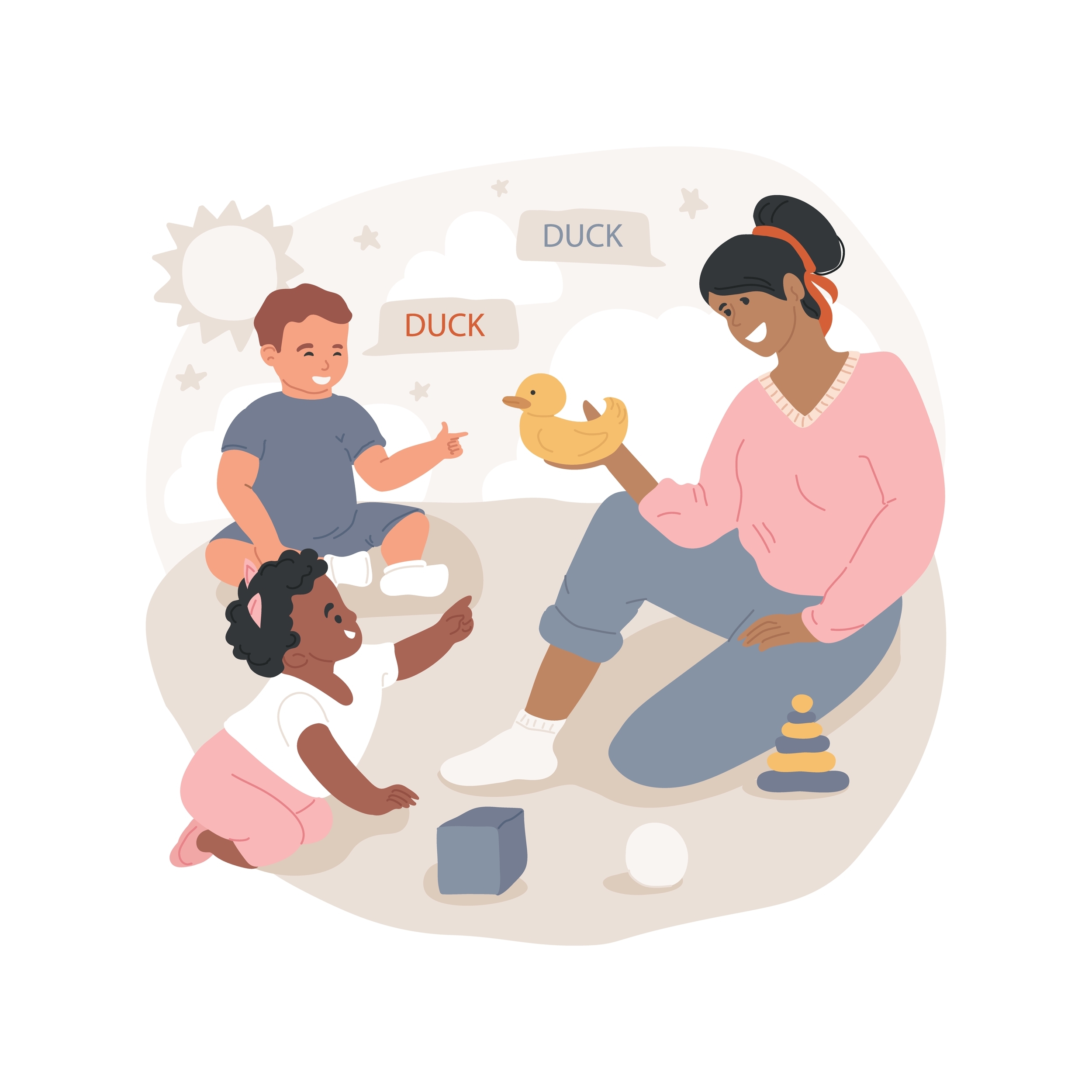 Learning,To,Understand,Words,Isolated,Cartoon,Vector,Illustration.,Baby,Listening