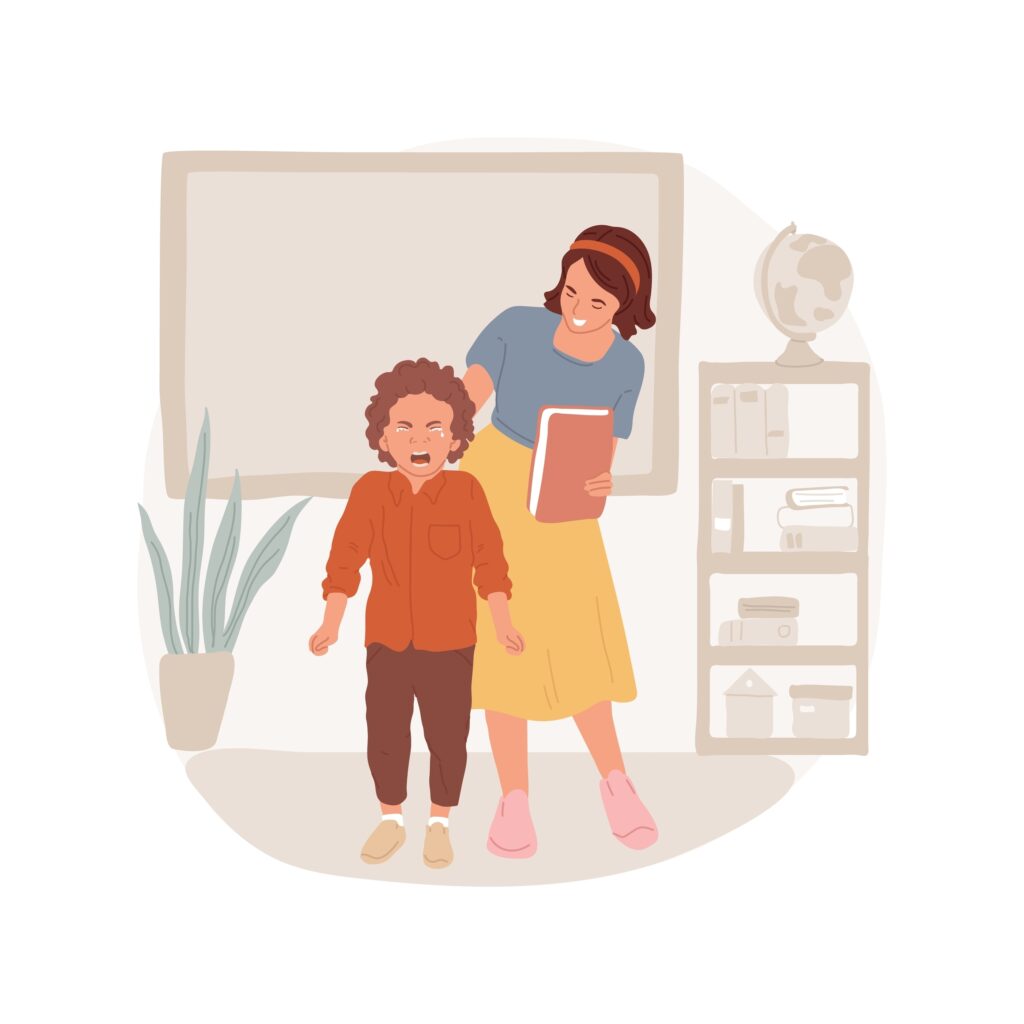 Meltdown,At,School,Isolated,Cartoon,Vector,Illustration.,Autism,Meltdown,,Child