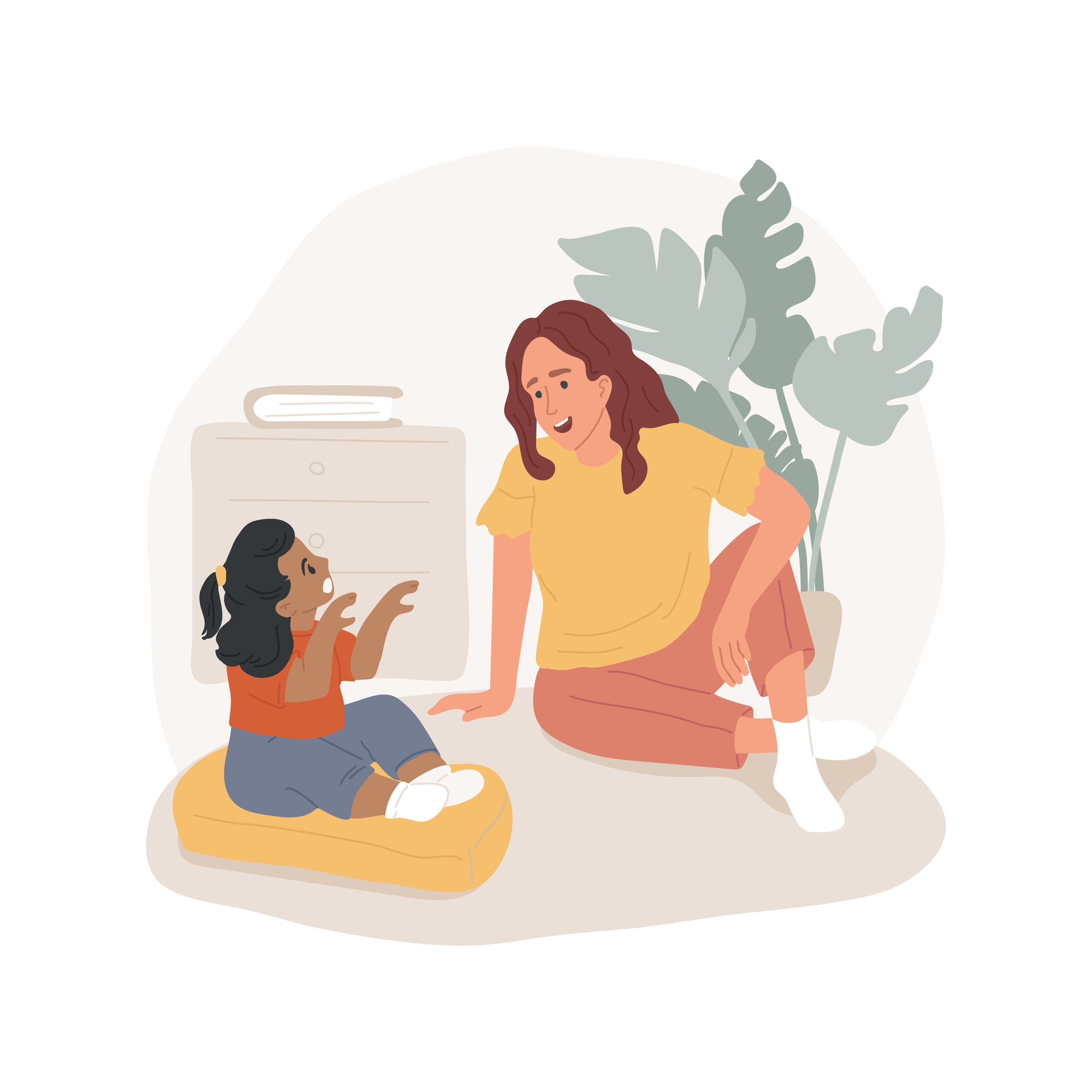 Interacting,With,Adults,Isolated,Cartoon,Vector,Illustration.,Child,Interacting,With