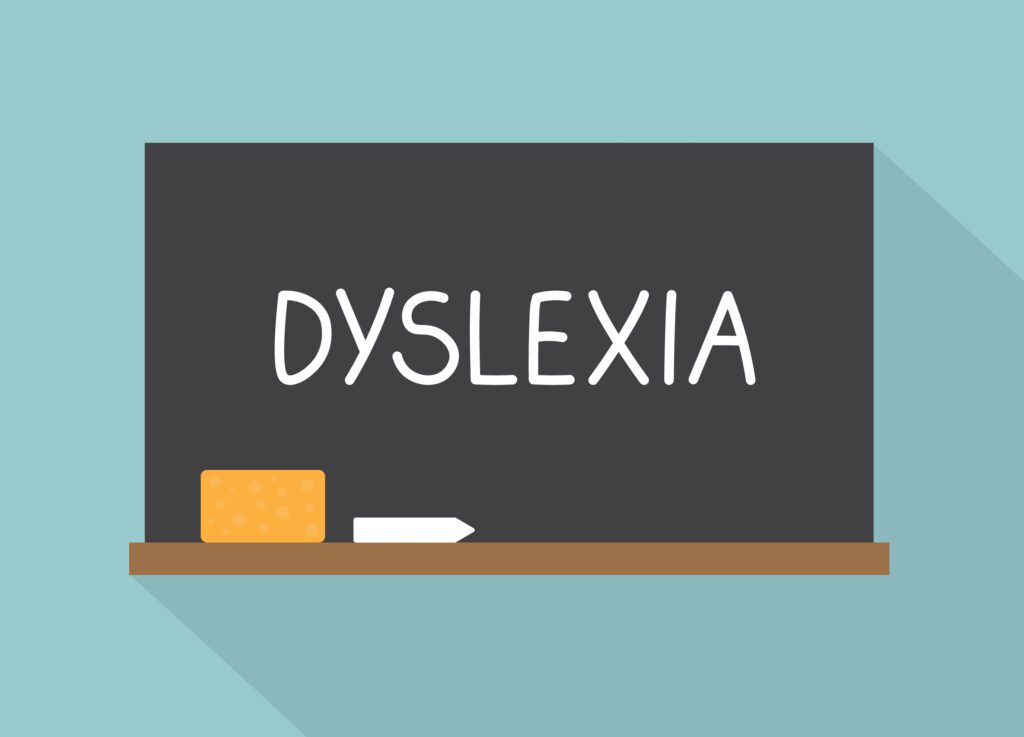 Dyslexia,Word,Written,On,School,Chalkboard-,Vector,Illustration