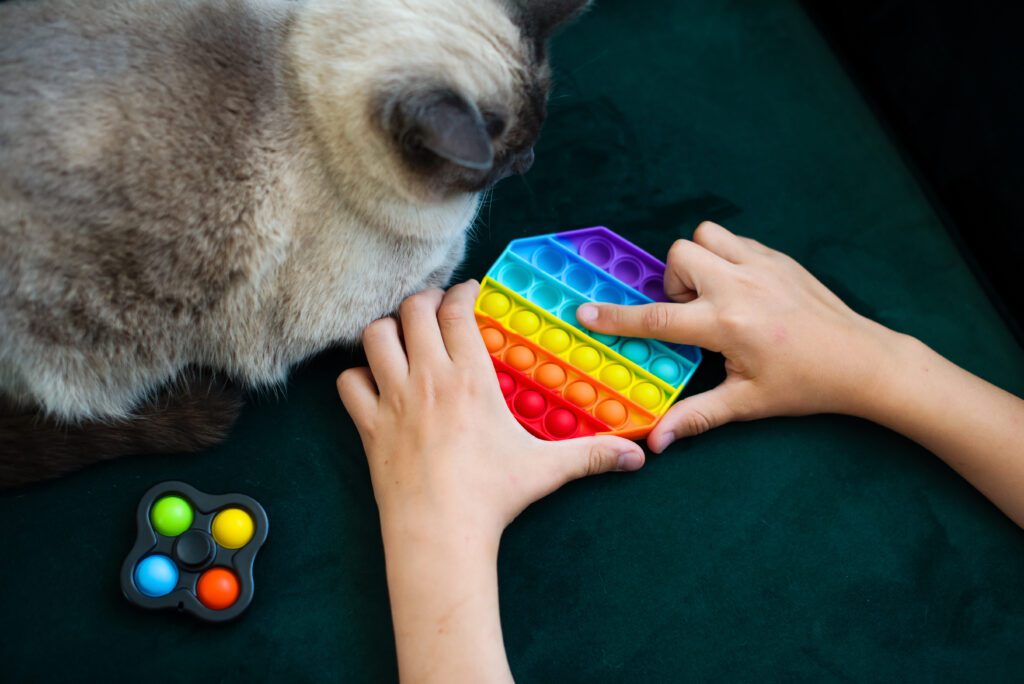 Anti-stress,Rainbow,Pop,It,Fidget,Toy,In,Children's,Hands,At