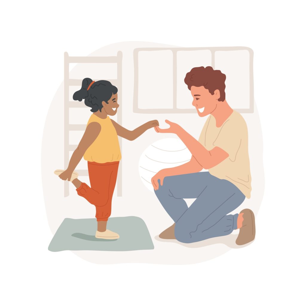 Stretching,Isolated,Cartoon,Vector,Illustration.,Child,Doing,Simple,Stretching,,Yoga